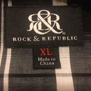 Rock & Republic plaid shirt sleeve button down